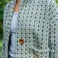 Portuguese Wool Pieper Coat in Mint Vintage Print - XS Left