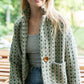 Portuguese Wool Pieper Coat in Mint Vintage Print - XS Left