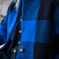 Portuguese Wool Pieper Coat in Cobalt and Black Plaid Made to Order