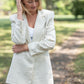 Classic Linen Blazer in Navy Fishbone or Beige Linen Made to Order