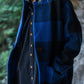 Portuguese Wool Pieper Coat in Cobalt and Black Plaid Made to Order