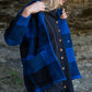 Portuguese Wool Pieper Coat in Cobalt and Black Plaid Made to Order