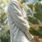 Classic Linen Blazer in Navy Fishbone or Beige Linen Made to Order