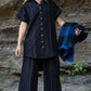 Katie Handwoven Cotton Crop Set in Black Made to Order