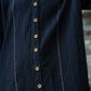 Paige Handwoven Cotton Relaxed Shirt Dress in Black Made to Order