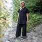 Paige Handwoven Cotton Relaxed Shirt Dress in Black Made to Order