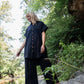 Paige Handwoven Cotton Relaxed Shirt Dress in Black Made to Order