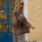 Portuguese Wool Pieper Coat in Brown and Black Plaid Made to Order