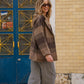 Portuguese Wool Pieper Coat in Brown and Black Plaid Made to Order