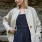 Portuguese Wool Pieper Coat in Cream Herringbone Made to Order