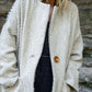 Portuguese Wool Pieper Coat in Cream Herringbone Made to Order