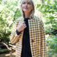 Portuguese Wool Pieper Coat in Mustard and Cream Check Made to Order