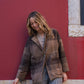 Portuguese Wool Pieper Coat in Brown and Black Plaid Made to Order