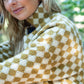 Portuguese Wool Pieper Coat in Mustard and Cream Check Made to Order