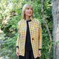 Portuguese Wool Pieper Coat in Mustard and Cream Check Made to Order