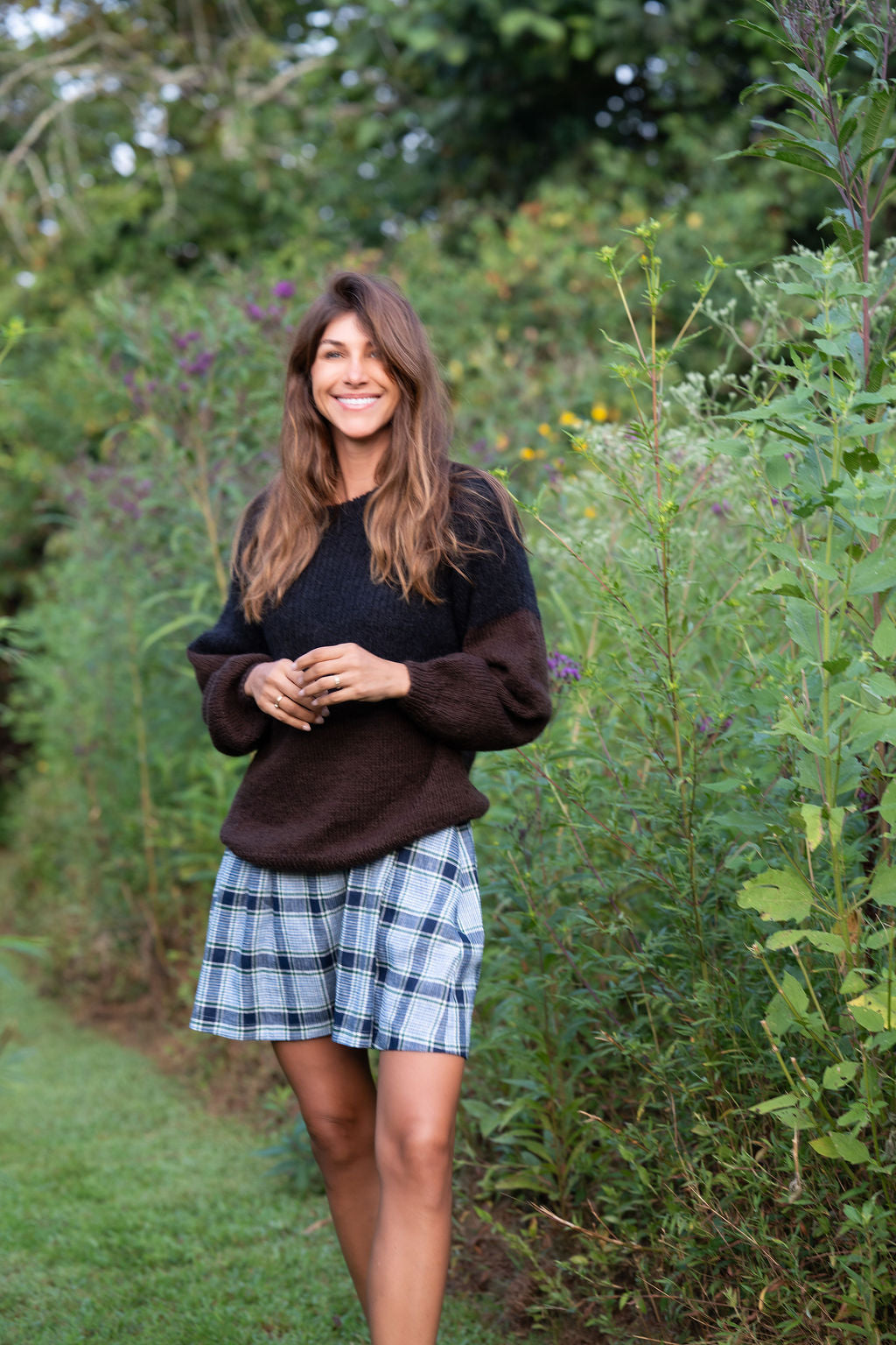 Virginia Mohair and Wool Pullover in Black and Brown Made to Order