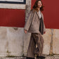 Portuguese Wool Pieper Coat in Heathered Brown and Cream Herringbone Made to Order