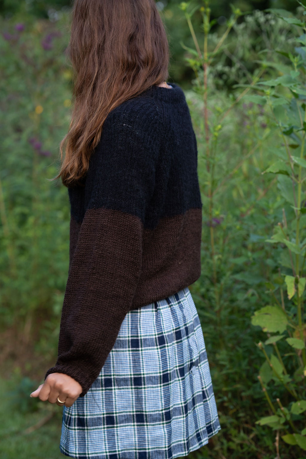 Virginia Mohair and Wool Pullover in Black and Brown Made to Order