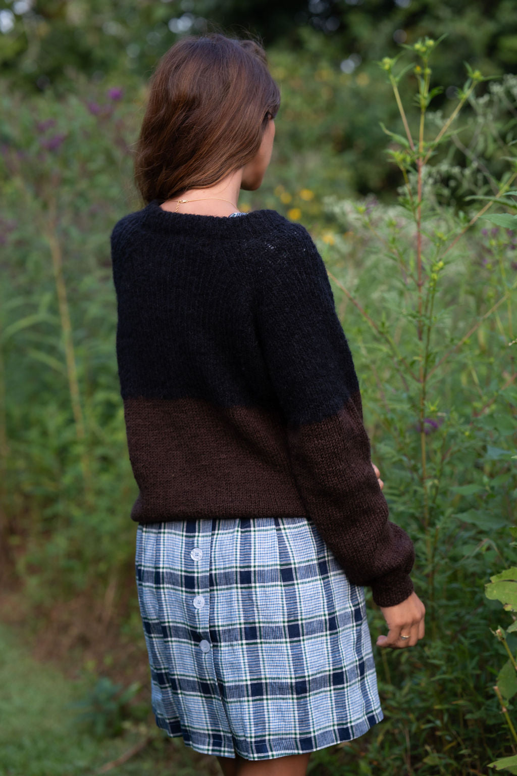 Virginia Mohair and Wool Pullover in Black and Brown Made to Order