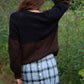 Virginia Mohair and Wool Pullover in Black and Brown Made to Order