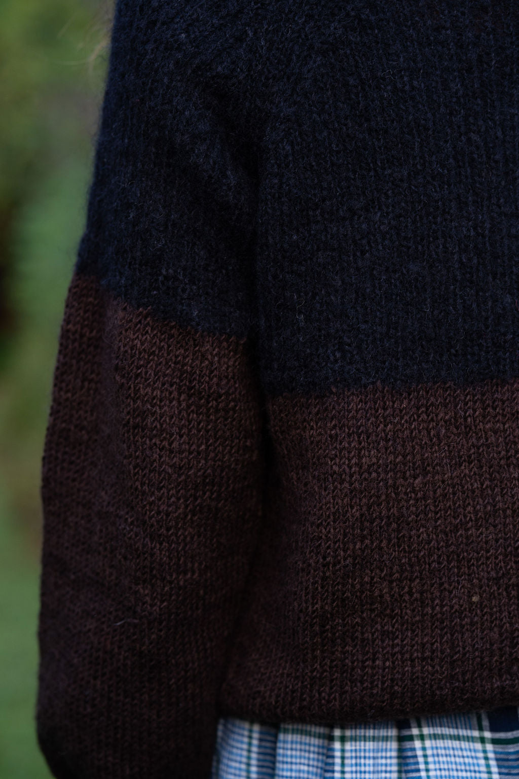 Virginia Mohair and Wool Pullover in Black and Brown Made to Order