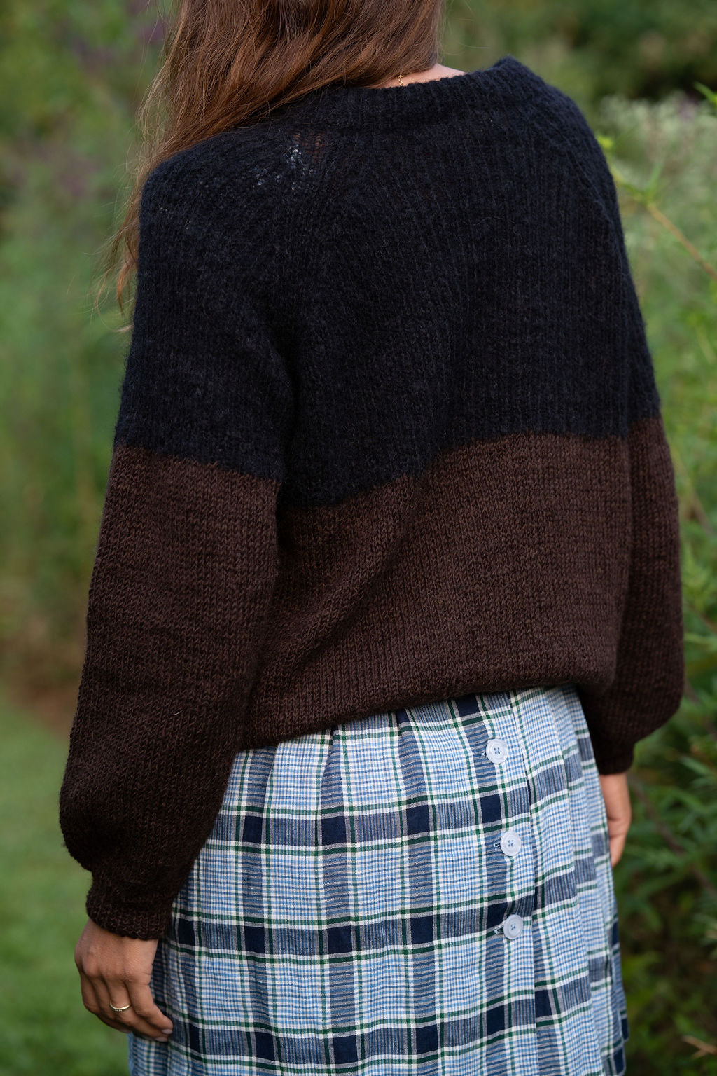 Virginia Mohair and Wool Pullover in Black and Brown Made to Order