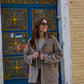 Portuguese Wool Pieper Coat in Heathered Brown and Cream Herringbone Made to Order