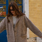 Portuguese Wool Pieper Coat in Heathered Brown and Cream Herringbone Made to Order