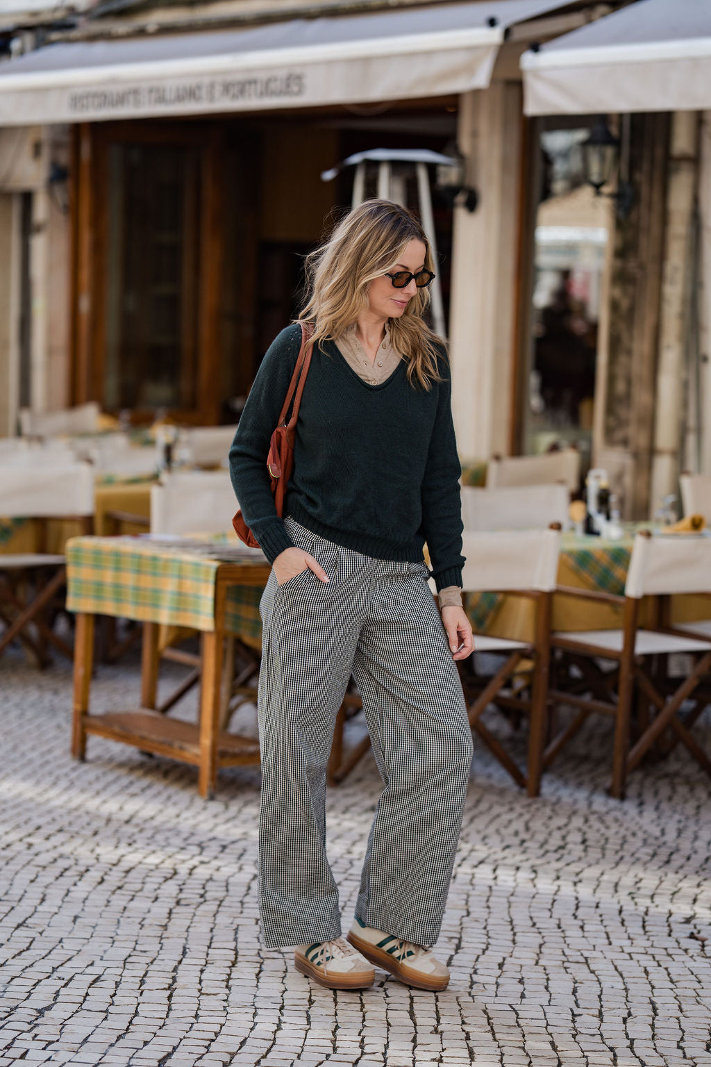 Georgia Pullover Sweater in Dark Green