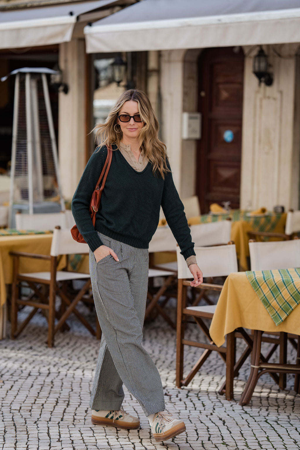 Handwoven Cotton Pants in Black and White Gingham Made to Order