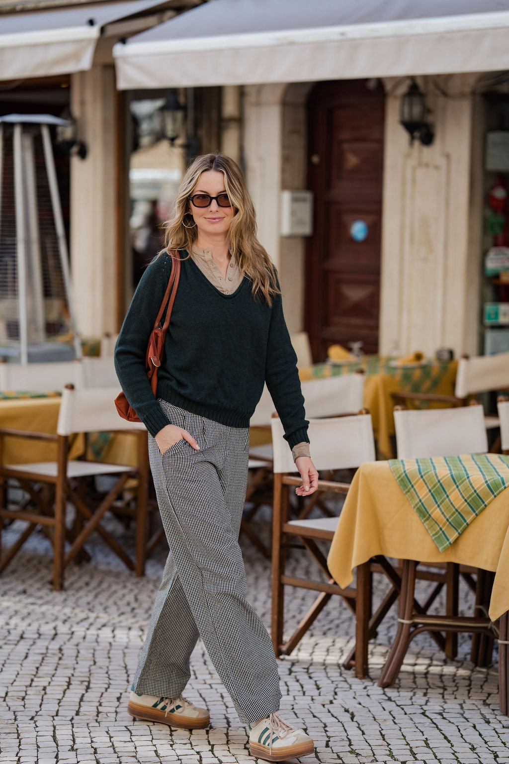 Georgia Pullover Sweater in Dark Green