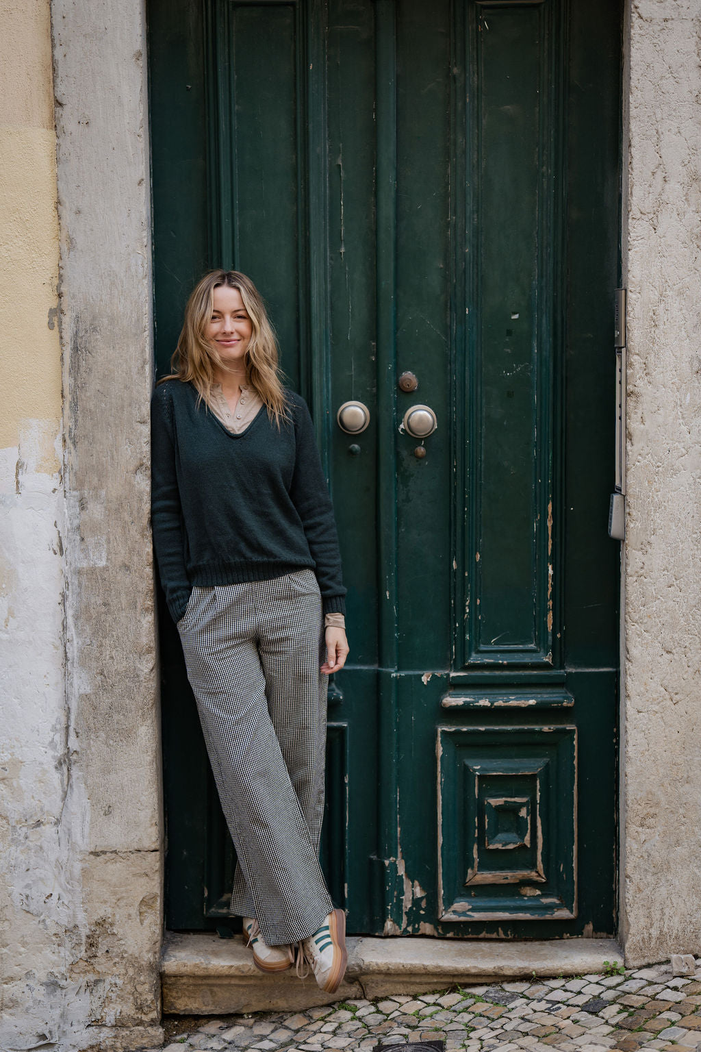 Georgia Pullover Sweater in Dark Green