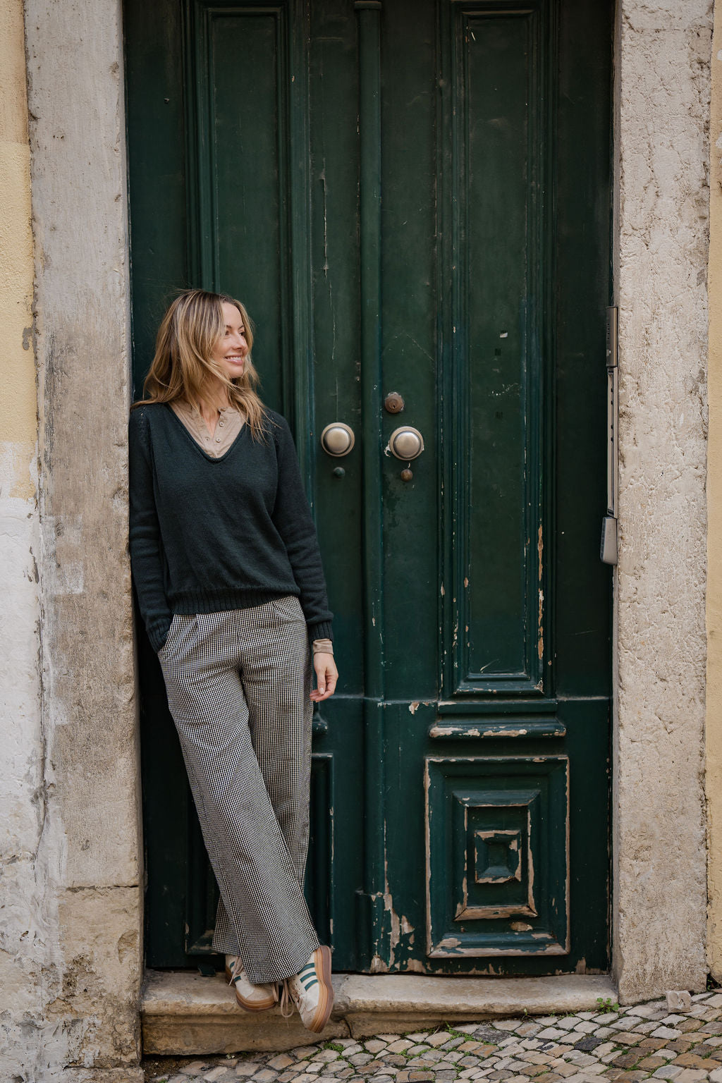 Handwoven Cotton Pants in Black and White Gingham Made to Order