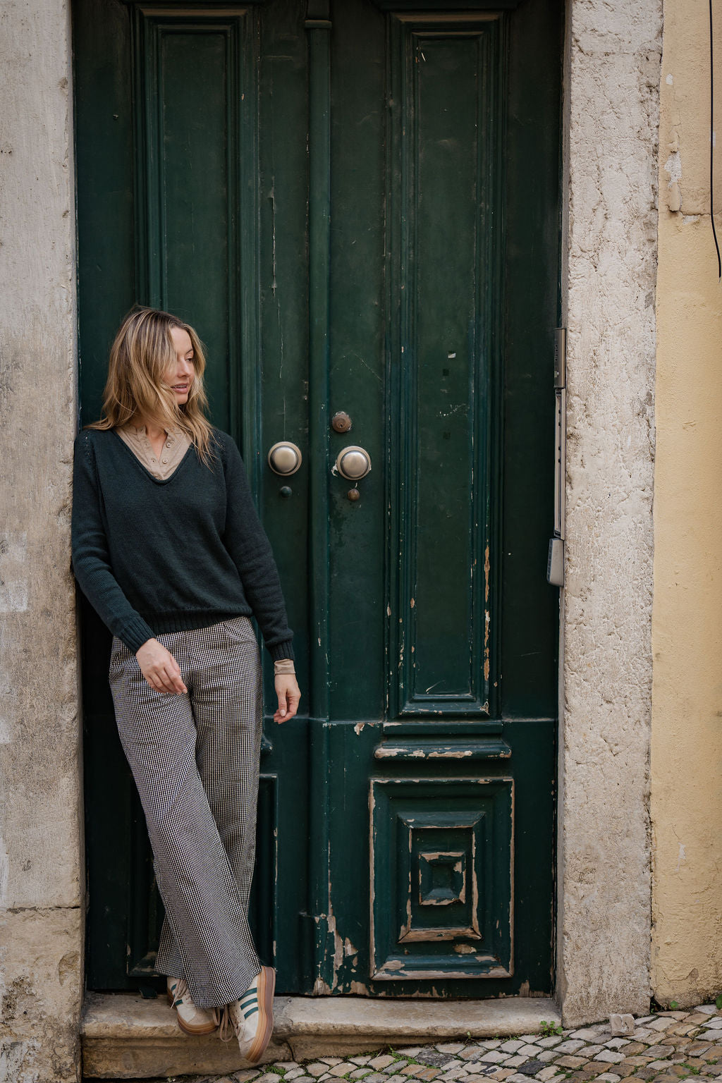 Georgia Pullover Sweater in Dark Green