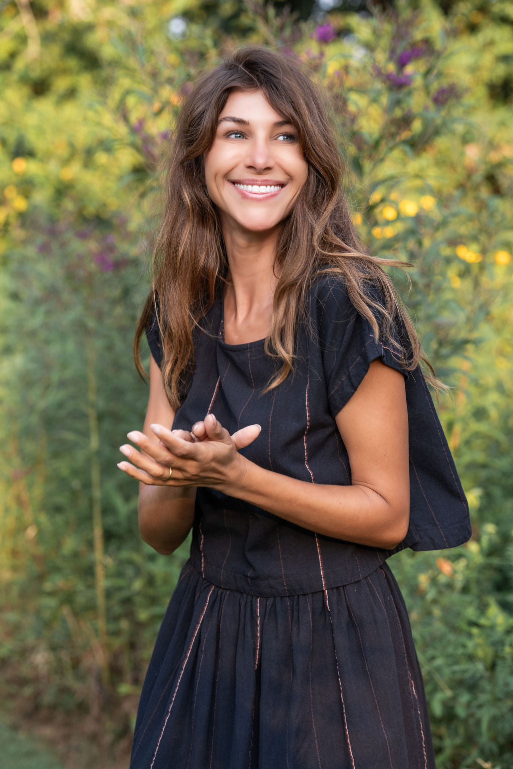 Handwoven Cotton Skirt Set Black Made to Order