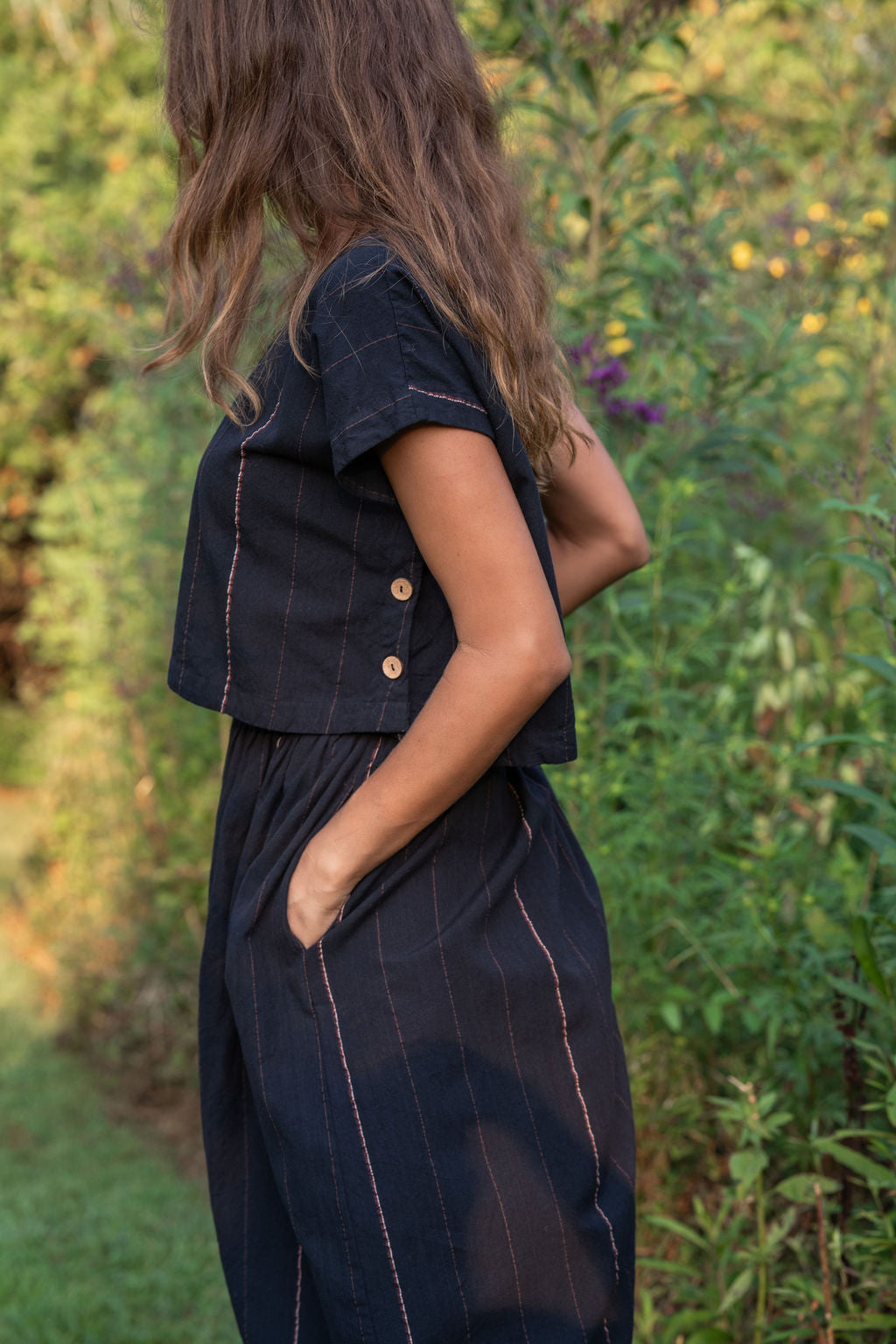 Handwoven Cotton Skirt Set Black Made to Order