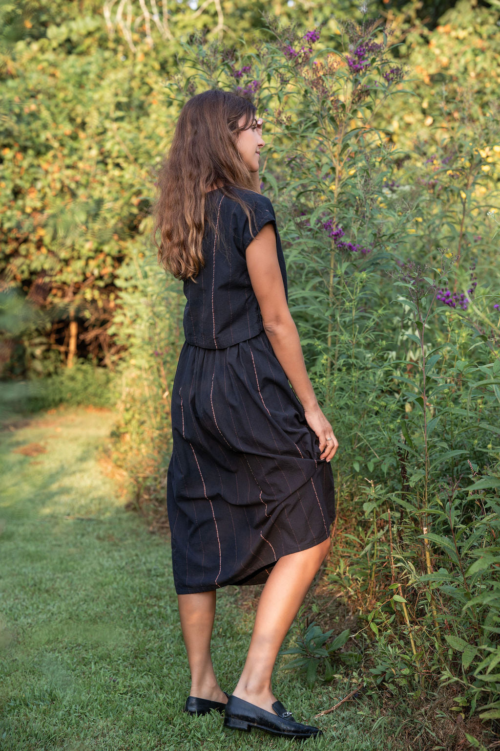 Handwoven Cotton Skirt Set Black Made to Order