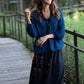 Perry Gathered Midi Skirt in Black Linen - XL Left