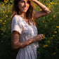 June Dress in Red and White Striped Linen