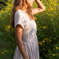 June Dress in Red and White Striped Linen