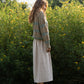 Imogene Oversized Wool Henley in Beige and Blue Made to Order