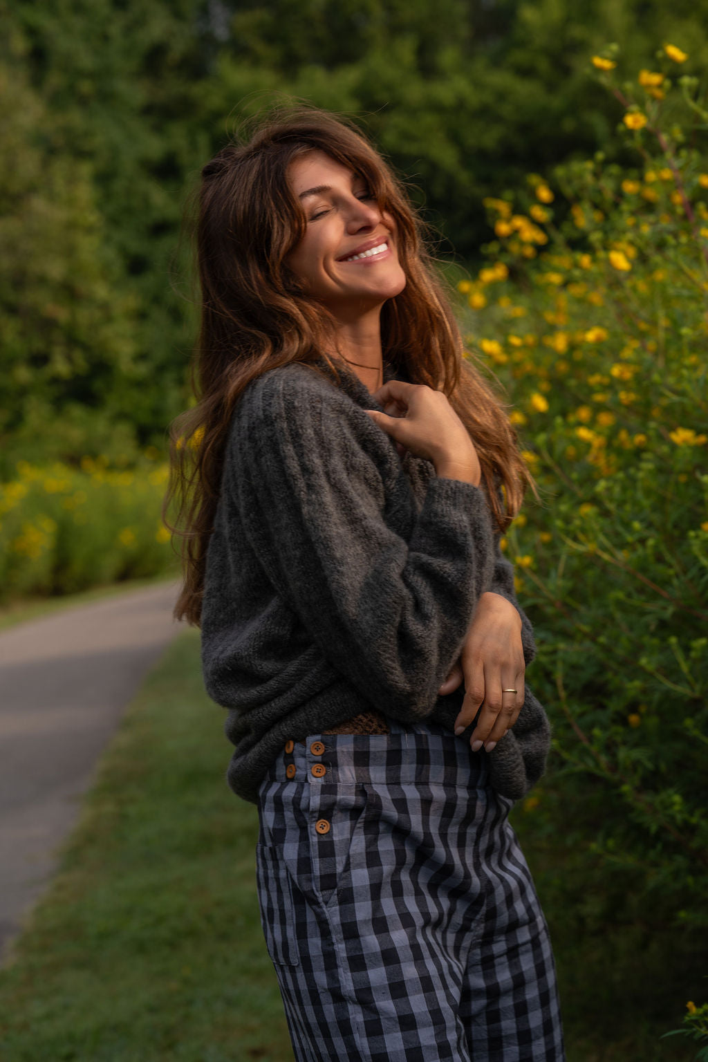 Mildred Mohair Raglan Pullover in Steel or Black Made to Order