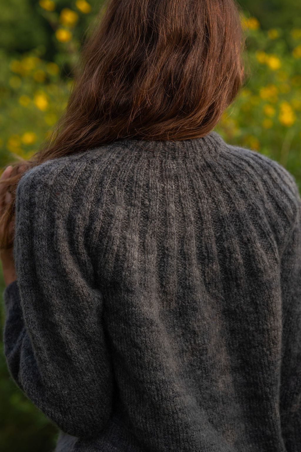 Mildred Mohair Raglan Pullover in Steel or Black Made to Order