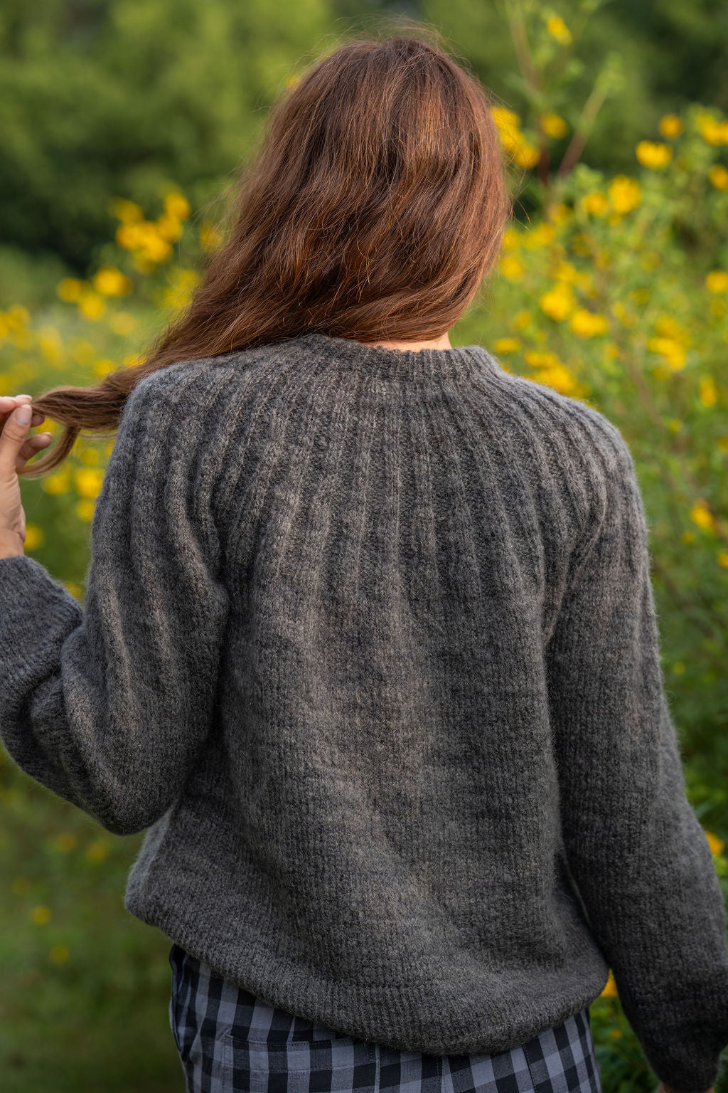 Mildred Mohair Raglan Pullover in Steel or Black Made to Order