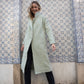 Portuguese Wool Polly Coat in Mint Herringbone Made to Order