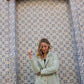 Portuguese Wool Polly Coat in Mint Herringbone Made to Order