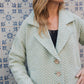 Portuguese Wool Polly Coat in Mint Herringbone Made to Order