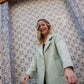 Portuguese Wool Polly Coat in Mint Herringbone Made to Order