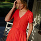 June Dress in Blood Orange Linen - S and M Left