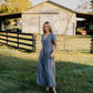 June Dress in Chambray Denim Linen